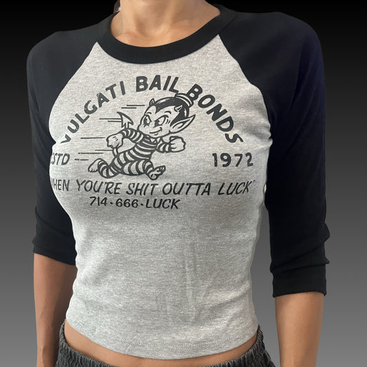 Womens Bail Bonds Raglan 3/4 Sleeve Tee