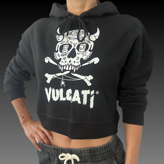 Womens Macabre Cropped Hoodie