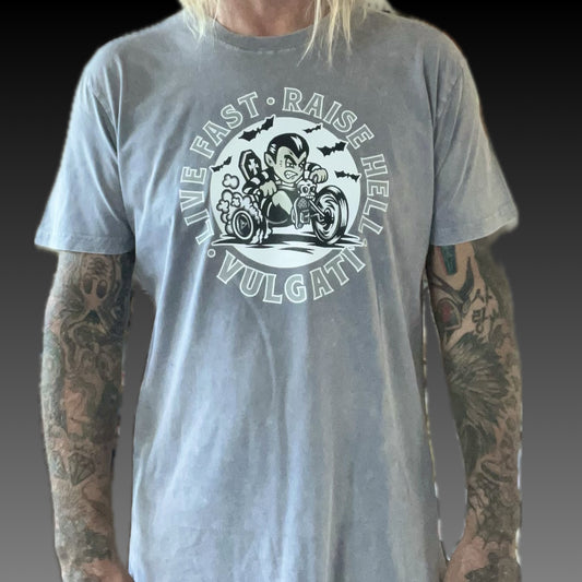 Mens Big Wheelin Stone Washed Tee