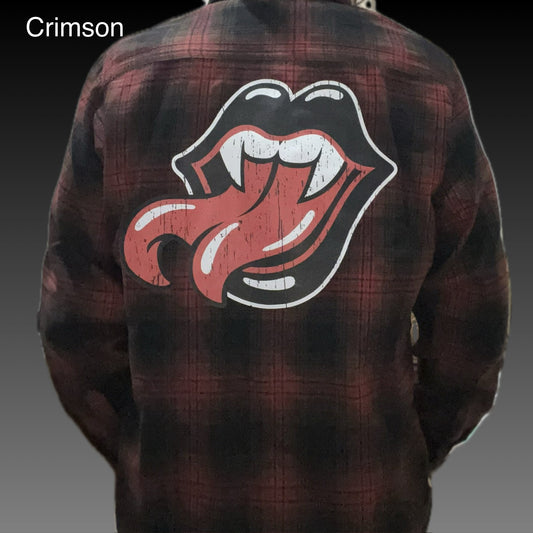 Mens Lips Long Sleeve Flannel