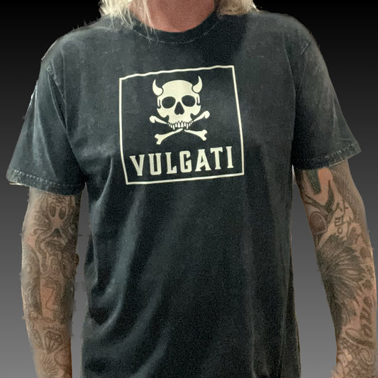 Mens Square Beast Skull Stone Washed Tee
