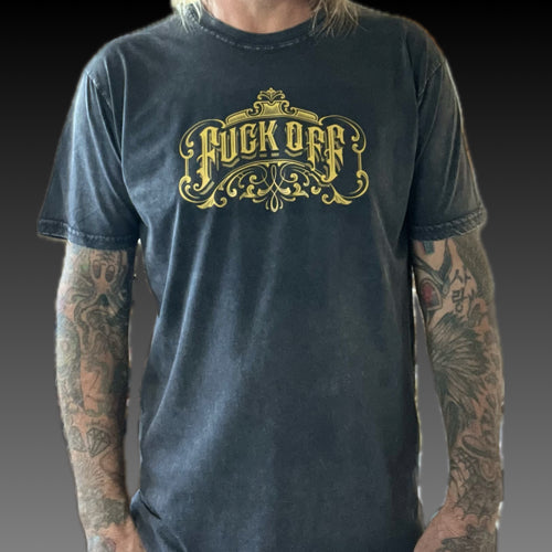 Camiseta lavada con piedra Fuck Off para hombre